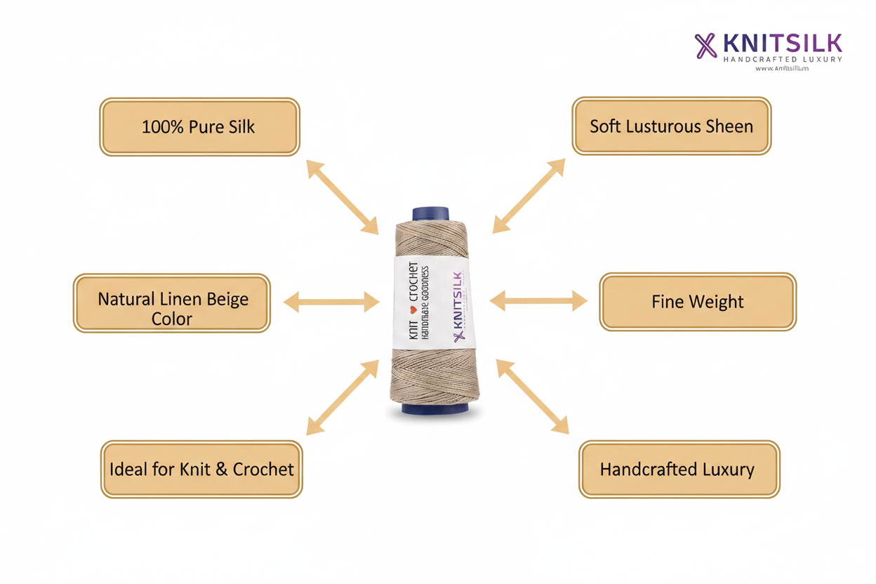 Infographic – Natural Linen Beige Silk Yarn