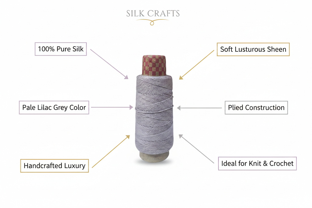 Infographic – Pale Lilac Grey Silk Yarn