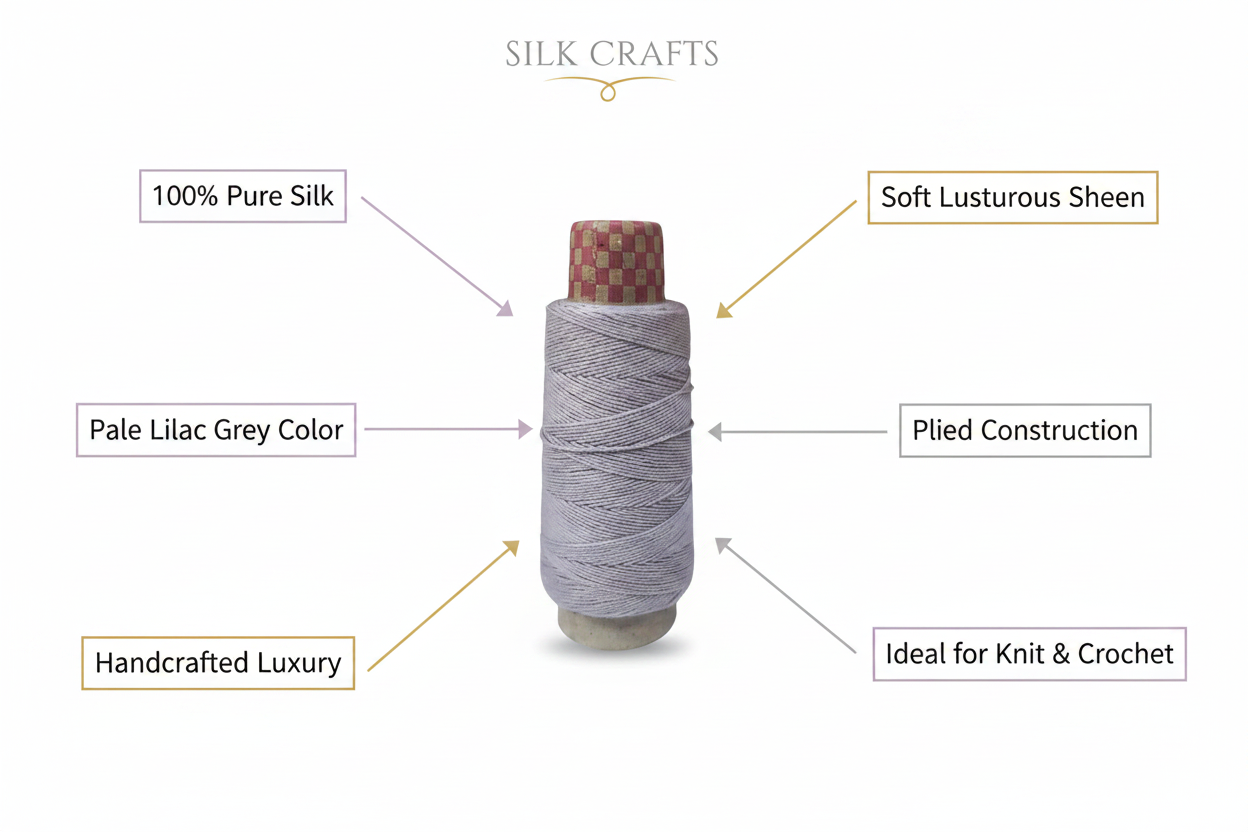 Infographic – Pale Lilac Grey Silk Yarn