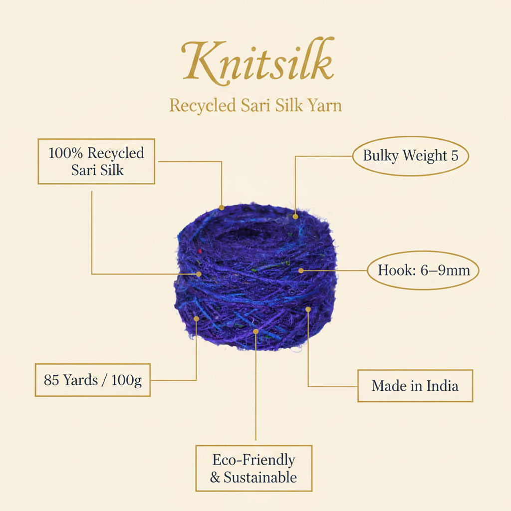 Infographic - Purple Blue Sari Silk Yarn