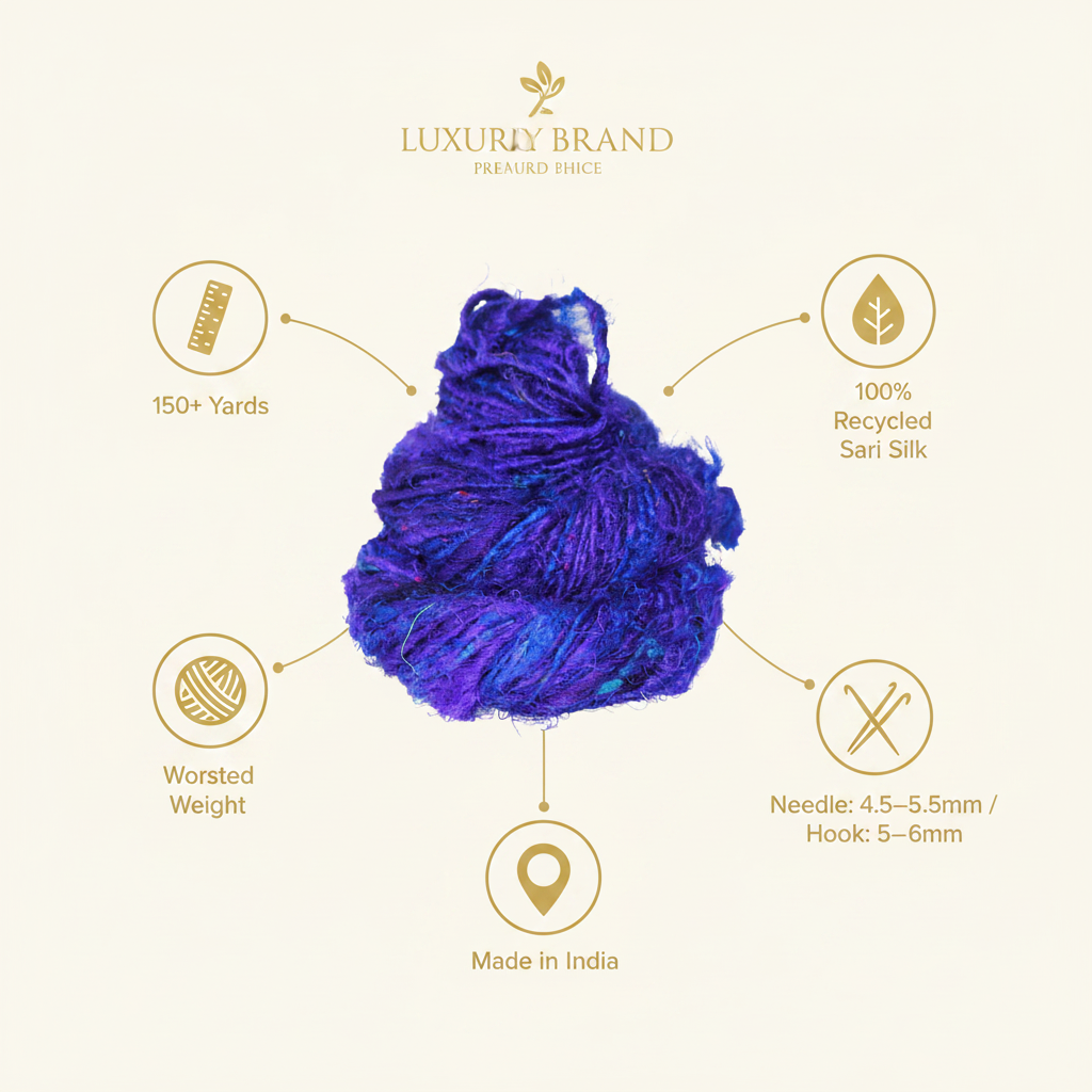 Infographic – Purple Blue Sari Silk Yarn