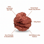 Infographic – Rusty Clay Brown Sari Silk Yarn