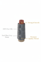 Infographic – Steel Blue Grey Silk Thread Features