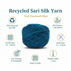 Infographic - Teal Peacock Blue Sari Silk Yarn