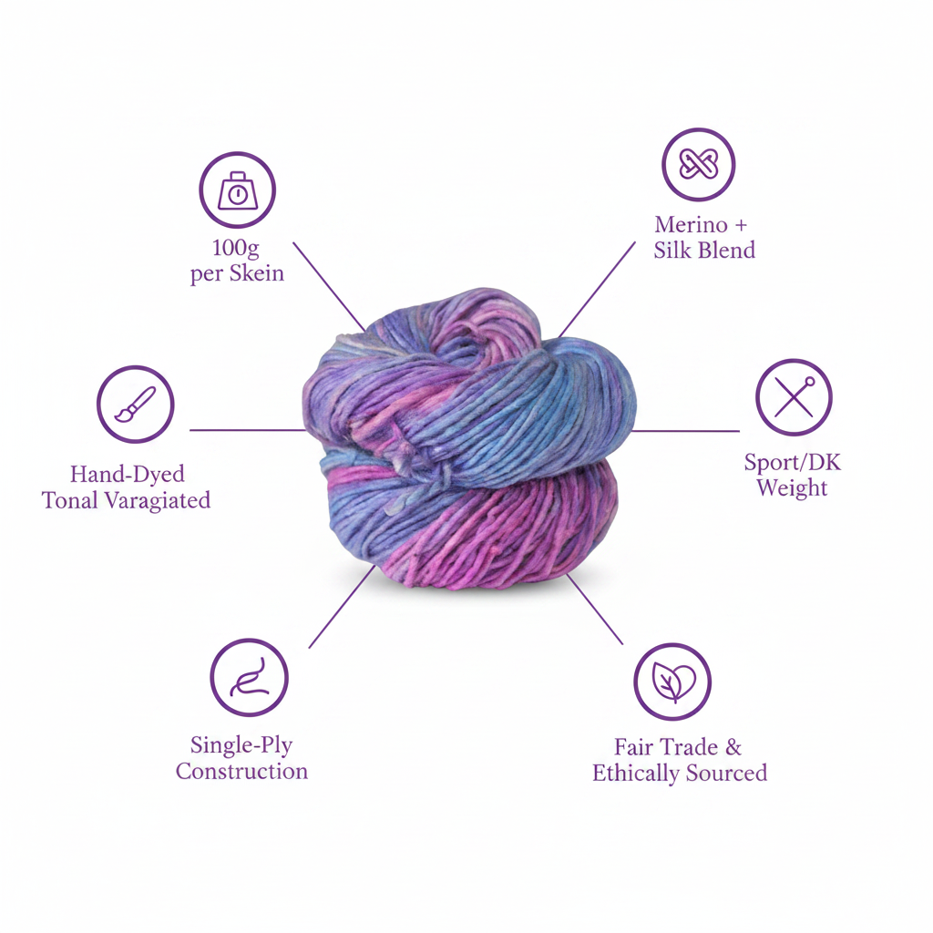 Infographic – Violet Pink Blue Yarn