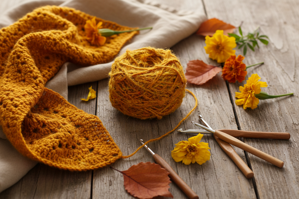 Lifestyle - Amber Orange Sari Silk Yarn