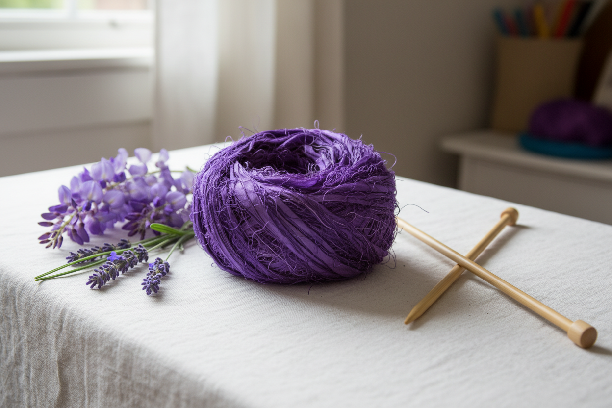 Lifestyle – Amethyst Purple Sari Silk Yarn