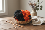 Lifestyle – Black & Orange Sari Silk Yarn
