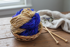 Lifestyle – Blue & Beige Sari Silk Yarn