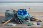 Lifestyle – Blue Grey Sari Silk Yarn