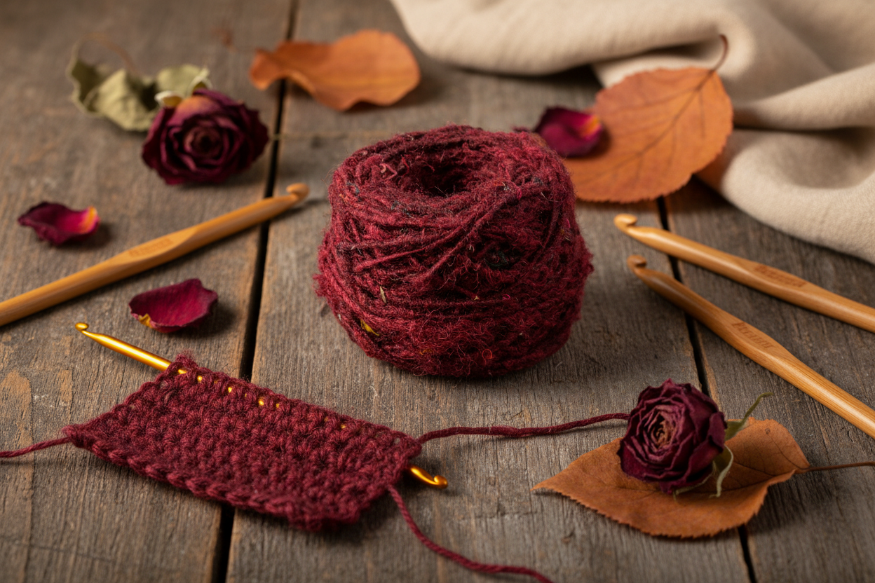 Lifestyle - Burgundy Maroon Sari Silk Yarn