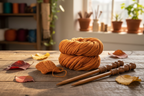 Lifestyle – Burnt Orange Sari Silk Ribbon Yarn