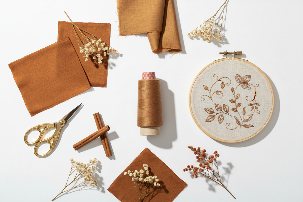 Lifestyle – Caramel Brown Silk Thread Spool