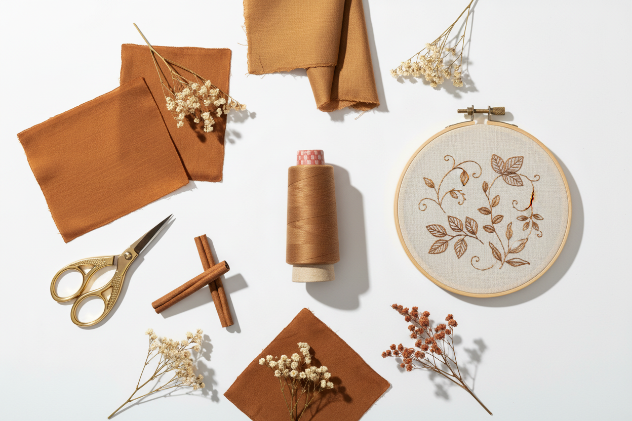 Lifestyle – Caramel Brown Silk Thread Spool