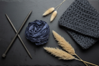 Lifestyle – Charcoal Grey Sari Silk Yarn
