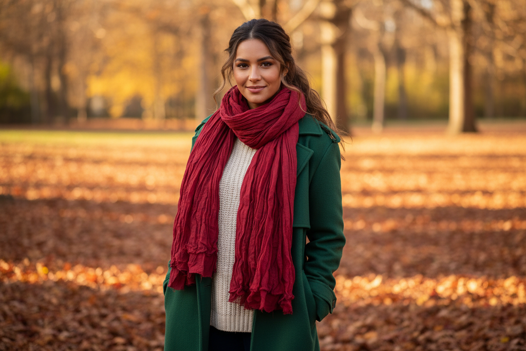 Lifestyle – Crimson Sari Silk Scarf