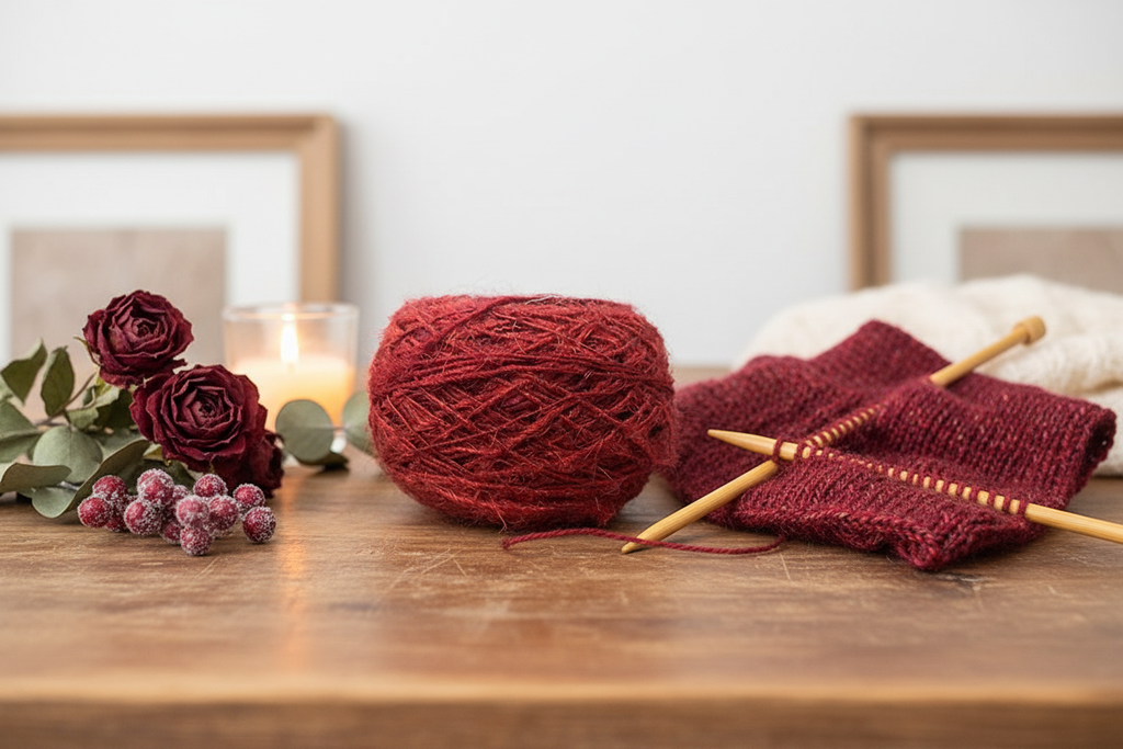 Lifestyle - Deep Crimson Red Sari Silk Yarn