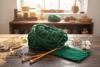 Lifestyle – Forest Green Sari Silk Ribbon Yarn