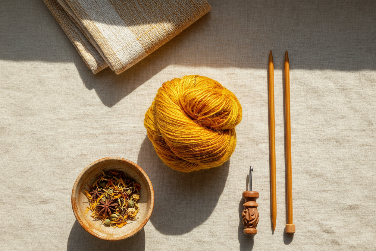 Lifestyle – Golden Yellow Sari Silk Yarn
