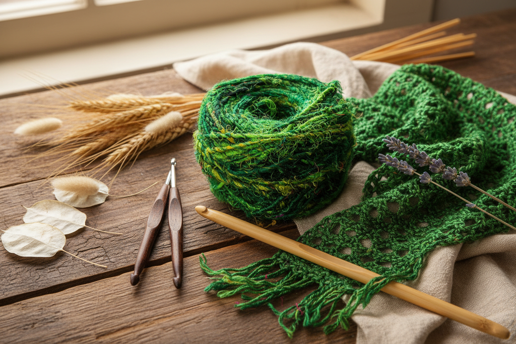 Lifestyle - Green Sari Silk Yarn