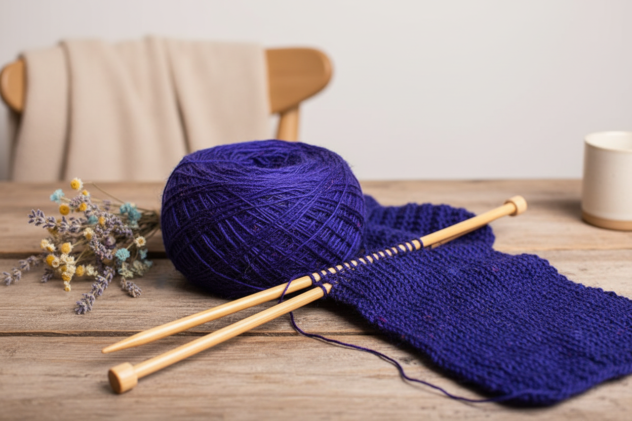 Lifestyle - Indigo Violet Blue Sari Silk Yarn