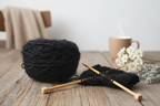 Lifestyle - Jet Black Sari Silk Yarn