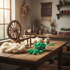 Lifestyle – kelly green silk cocoons in artisan studio