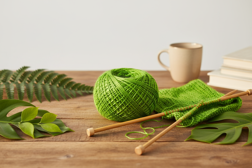 Lifestyle - Lime Green Sari Silk Yarn