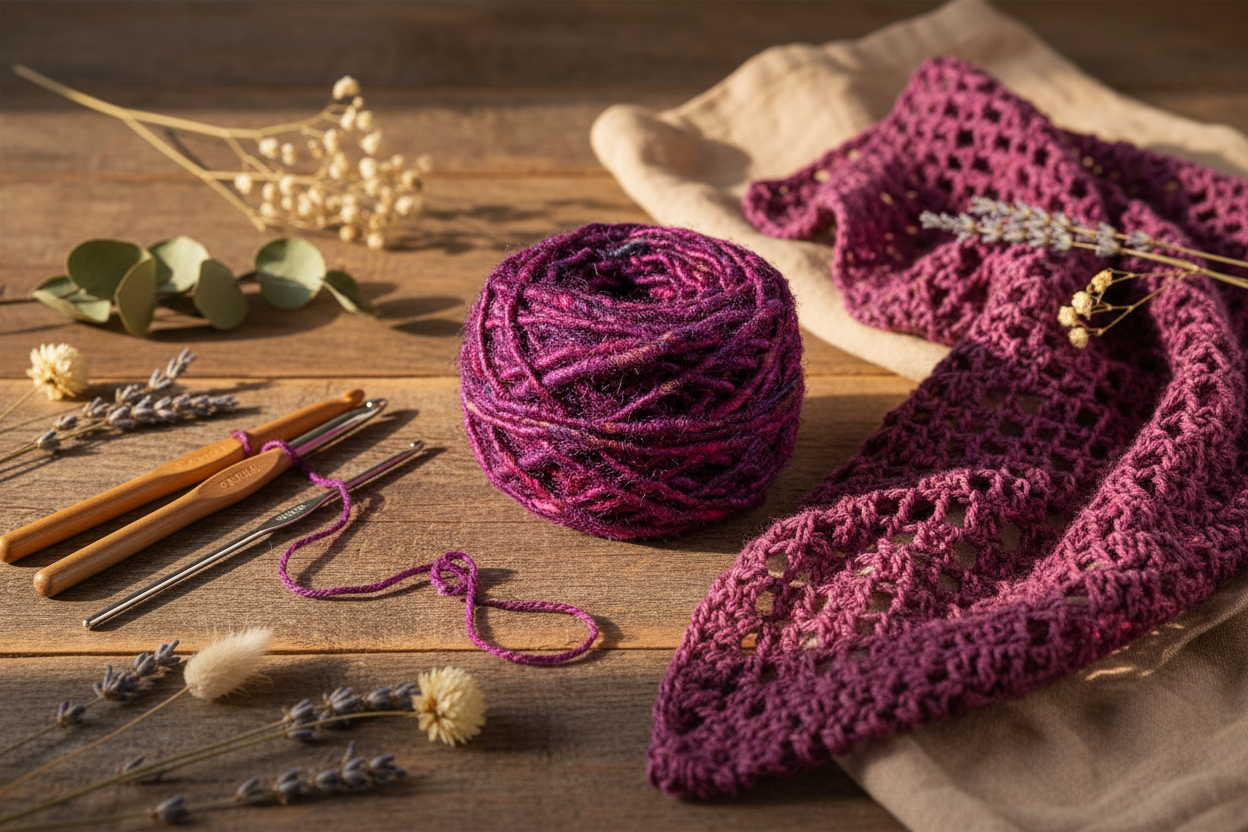 Lifestyle - Magenta Purple Sari Silk Yarn