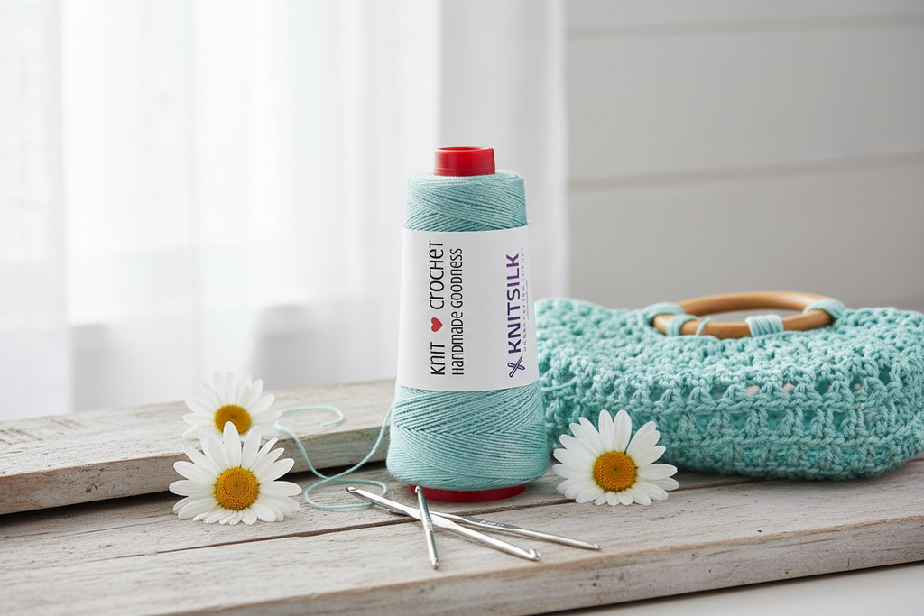 Lifestyle – Mint Aqua Silk Yarn