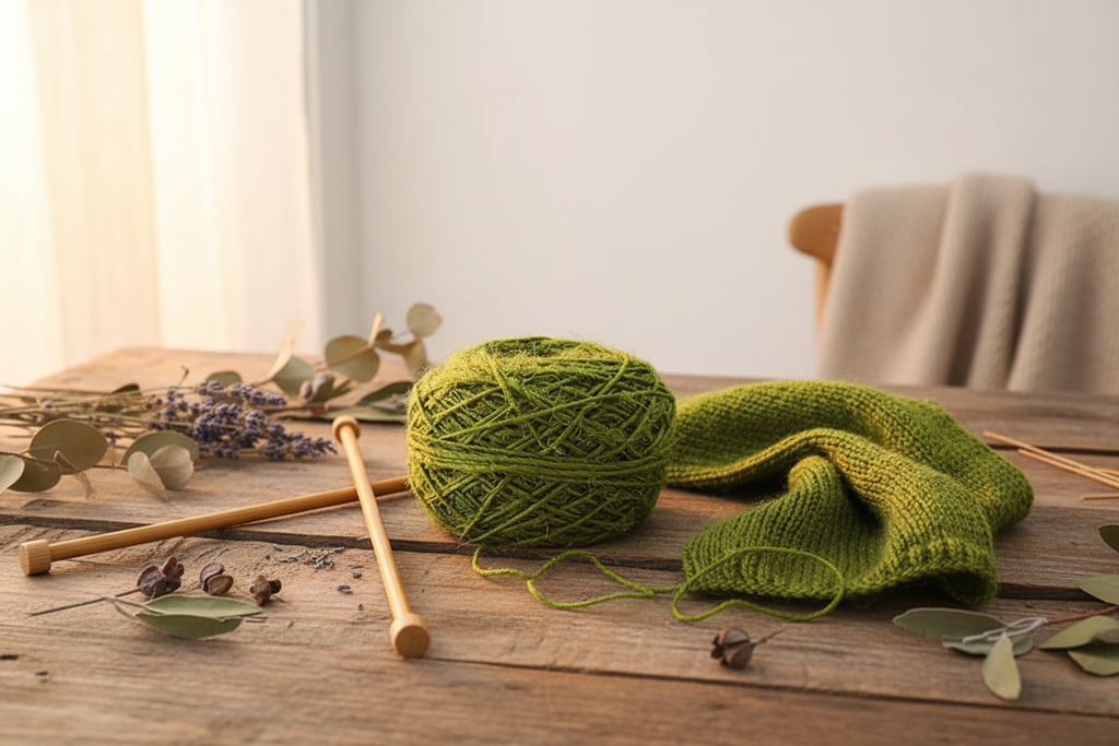 Lifestyle - Olive Moss Green Sari Silk Yarn