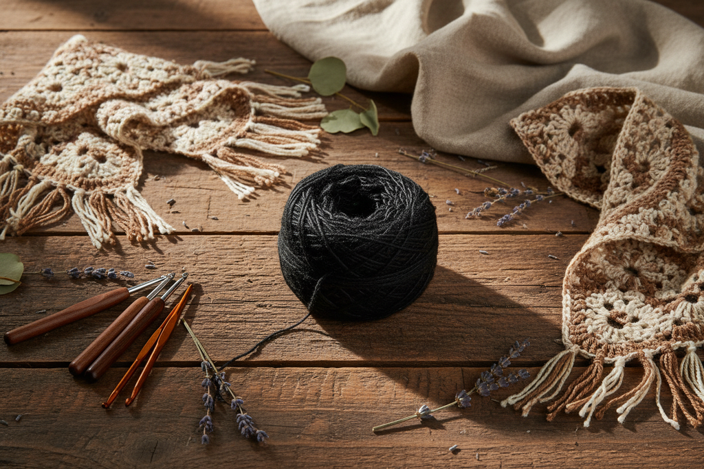 Lifestyle - Recycled Sari Silk Yarn Black