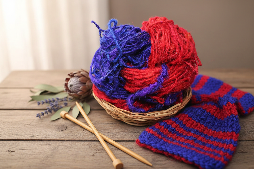 Lifestyle – Red & Blue Sari Silk Yarn
