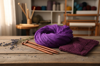 Lifestyle – Royal Purple Sari Silk Ribbon Yarn