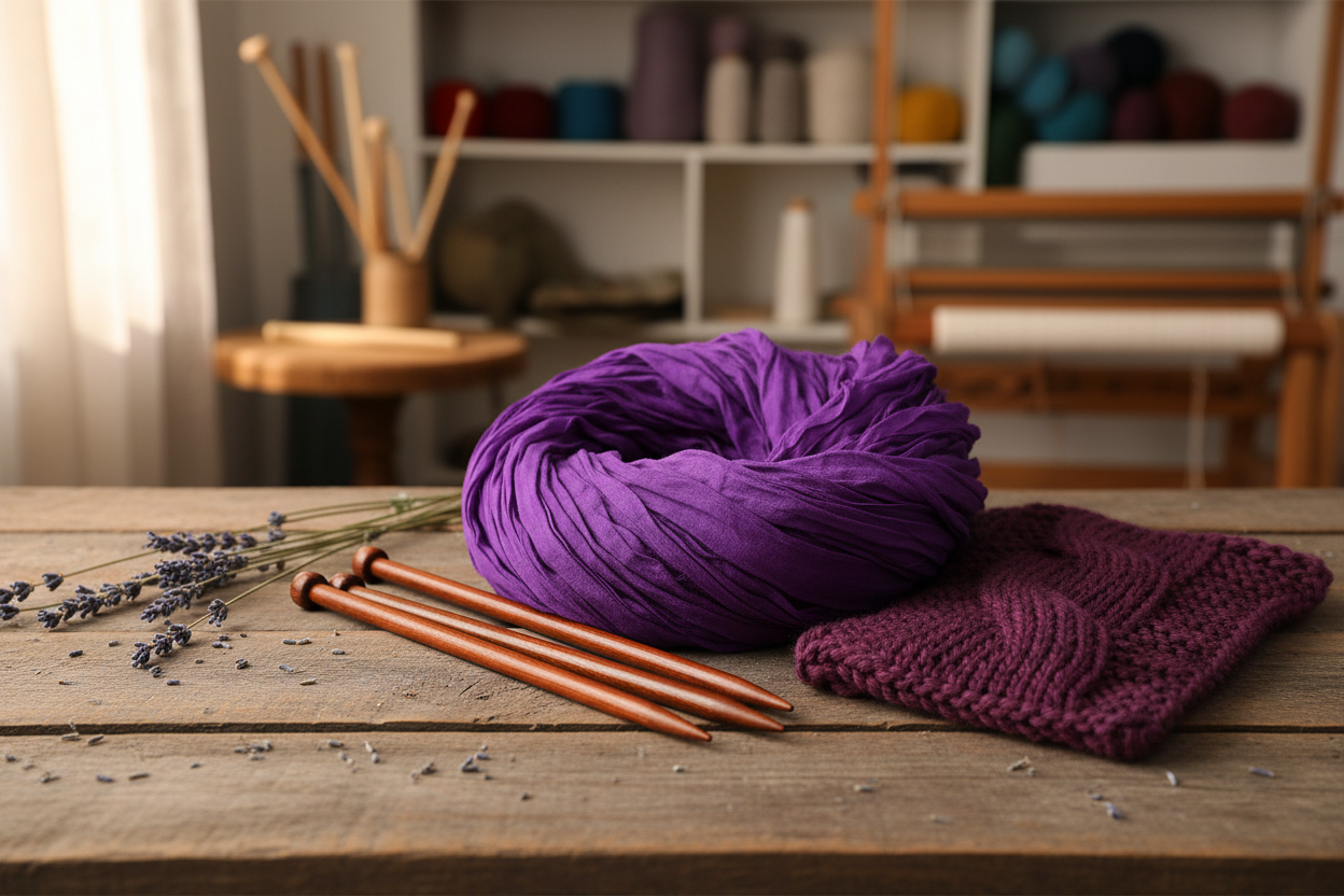 Lifestyle – Royal Purple Sari Silk Ribbon Yarn