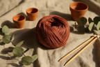 Lifestyle – Rusty Clay Brown Sari Silk Yarn