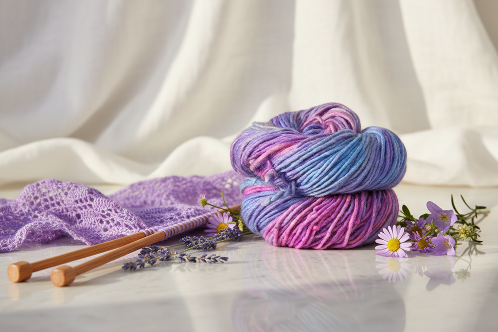Lifestyle – Violet Pink Blue Yarn