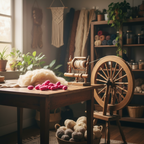 Lifestyle – vivid rose magenta silk cocoons in artisan studio