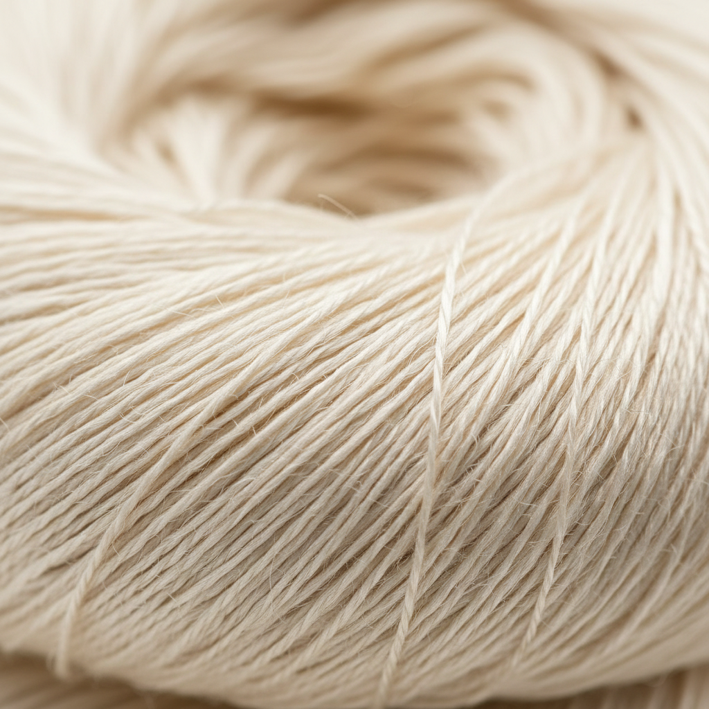 Natural Silk Yarn Closeup