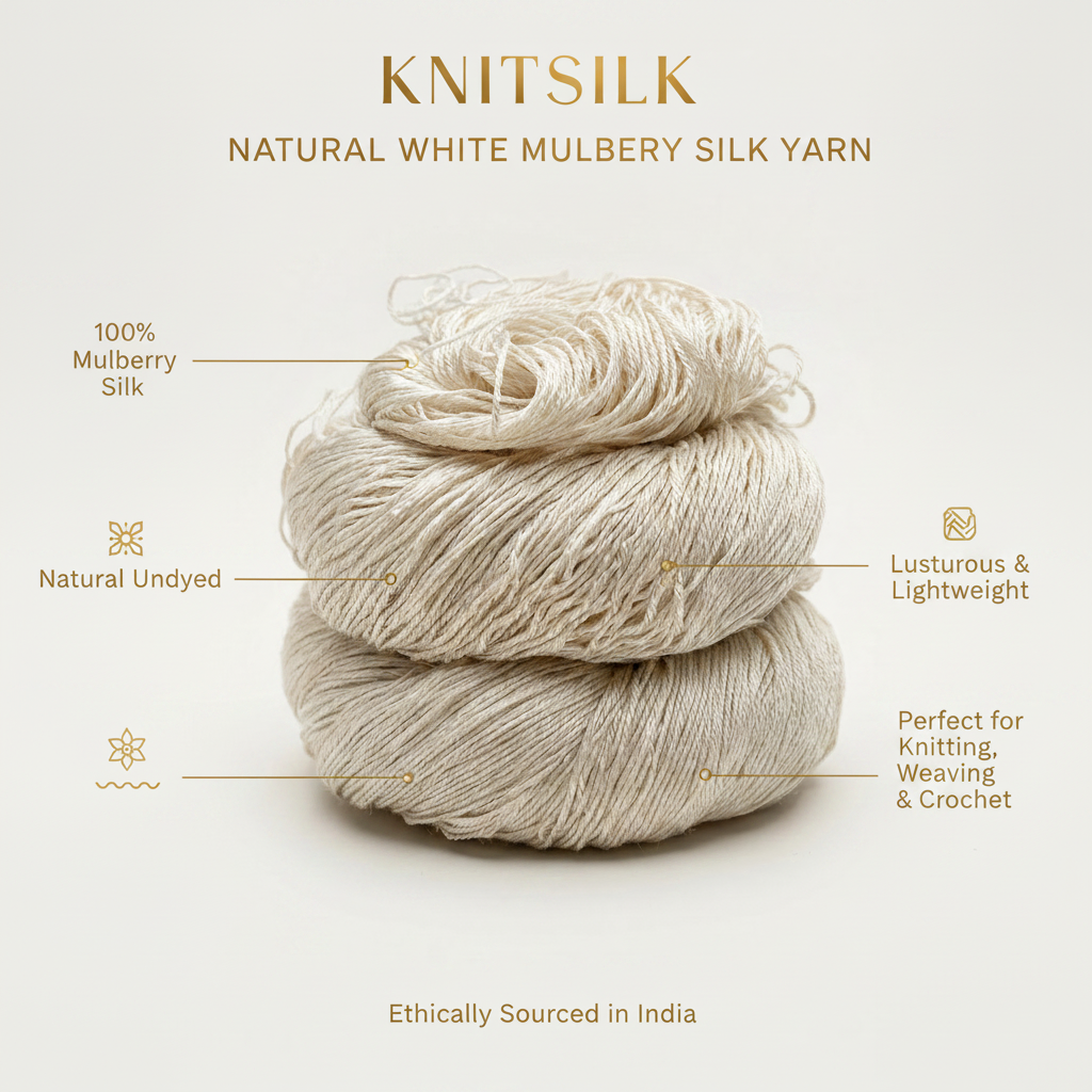 Natural Twisted Silk Yarn Infographic