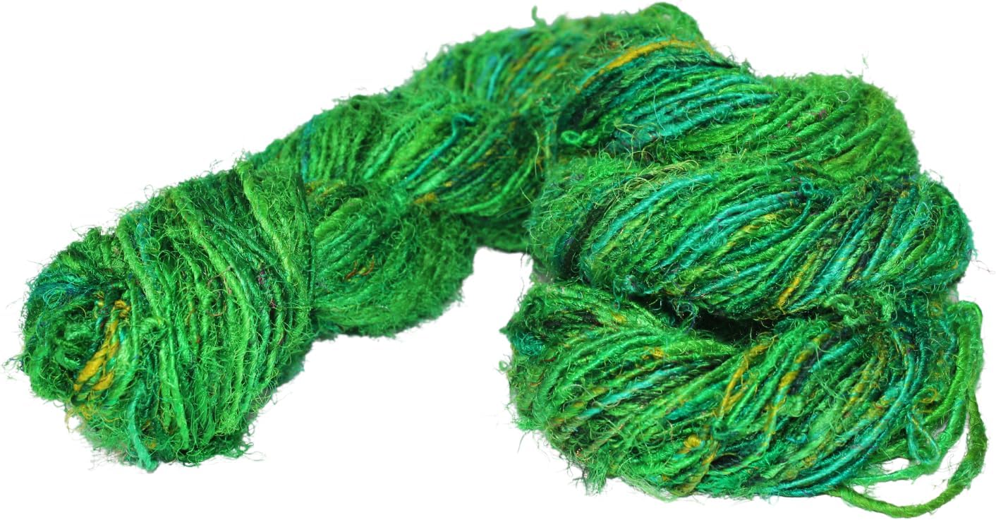 Knitsilk Premium Recycled Sari Silk Worsted Yarn - Black | 150+ Yards, 100gm