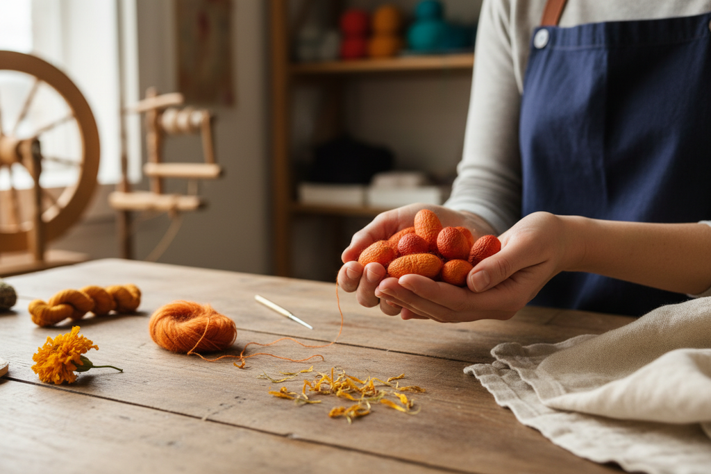Orange-Red Silk Cocoons Lifestyle