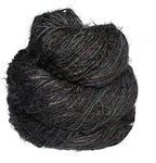 Knitsilk Premium Recycled Sari Silk Worsted Yarn - Black | 150+ Yards, 100gm