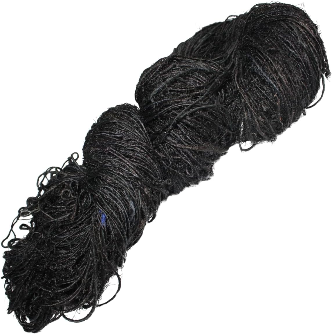 Knitsilk Premium Recycled Sari Silk Worsted Yarn - Black | 150+ Yards, 100gm