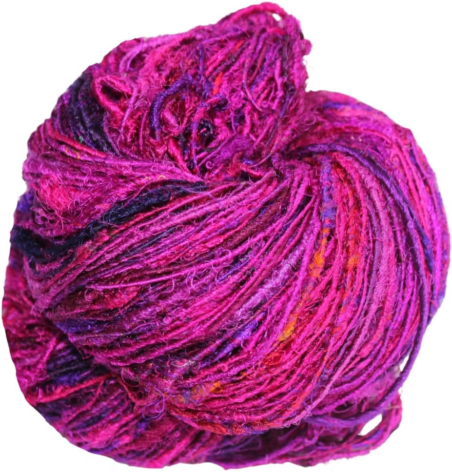 Knitsilk Premium Recycled Sari Silk Worsted Yarn - Black | 150+ Yards, 100gm