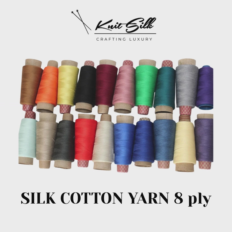 Knitsilk DK Silk Cotton Yarn | 2/60NM x 8 Ply | 180 Yards / 50g | Purple | Soft, Lustrous, Premium Silk Cotton Blend for Knitting, Crochet & Crafting