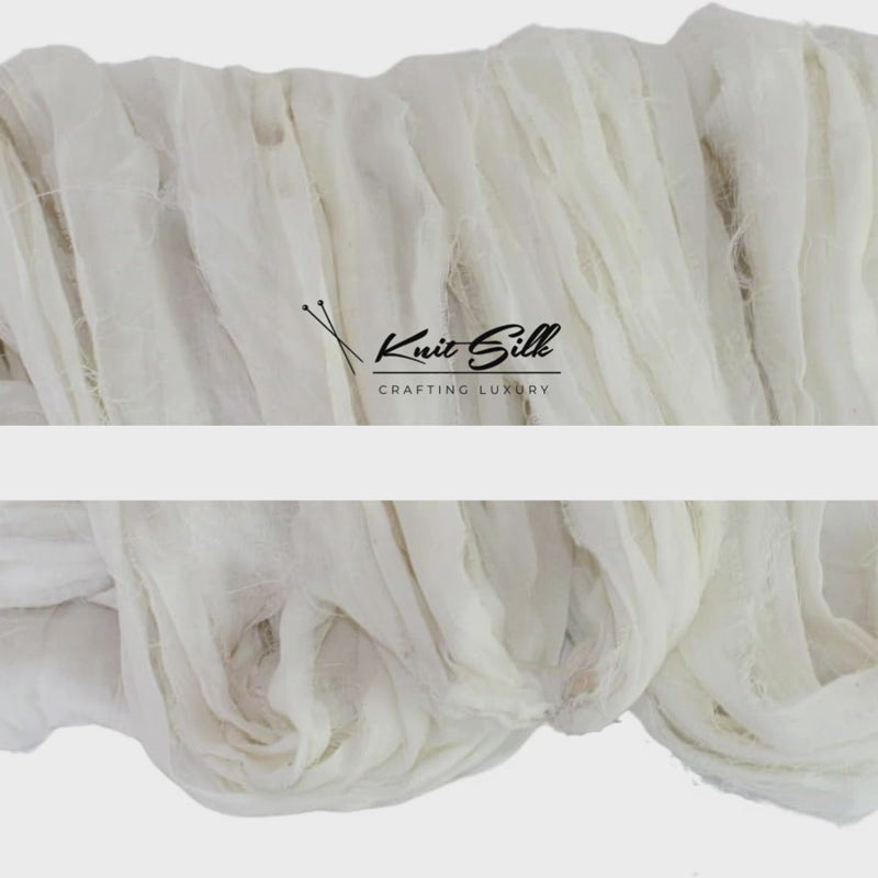 Poly Cotton Ribbon Yarn Natural White – 45g, 22 Yards