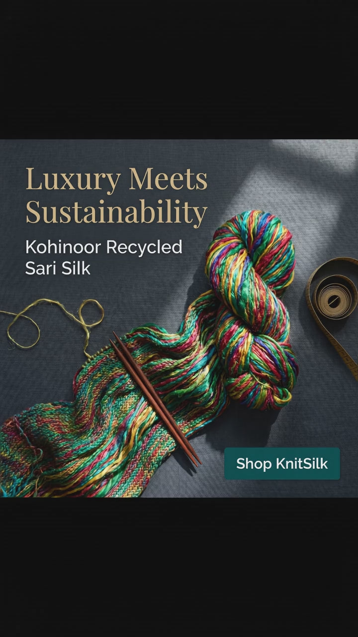 Kohinoor Recycled Sari Silk Yarn Multicolor – 100g, 120 Yards