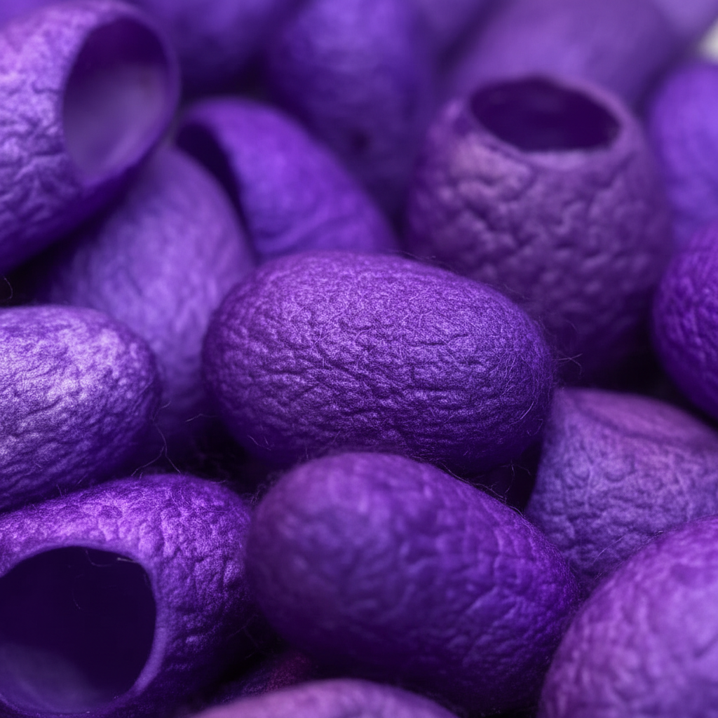 Purple Silk Cocoons Closeup