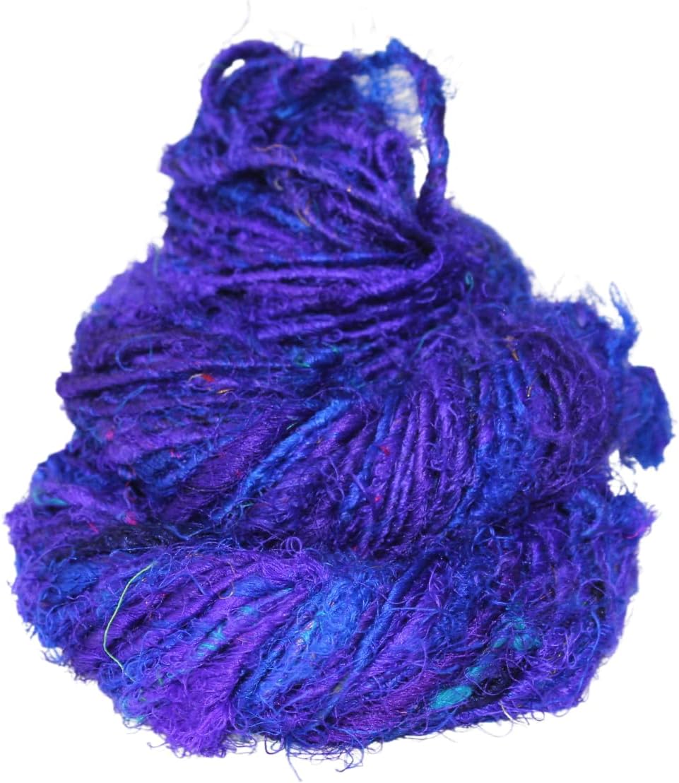 Knitsilk Premium Recycled Sari Silk Worsted Yarn - Black | 150+ Yards, 100gm